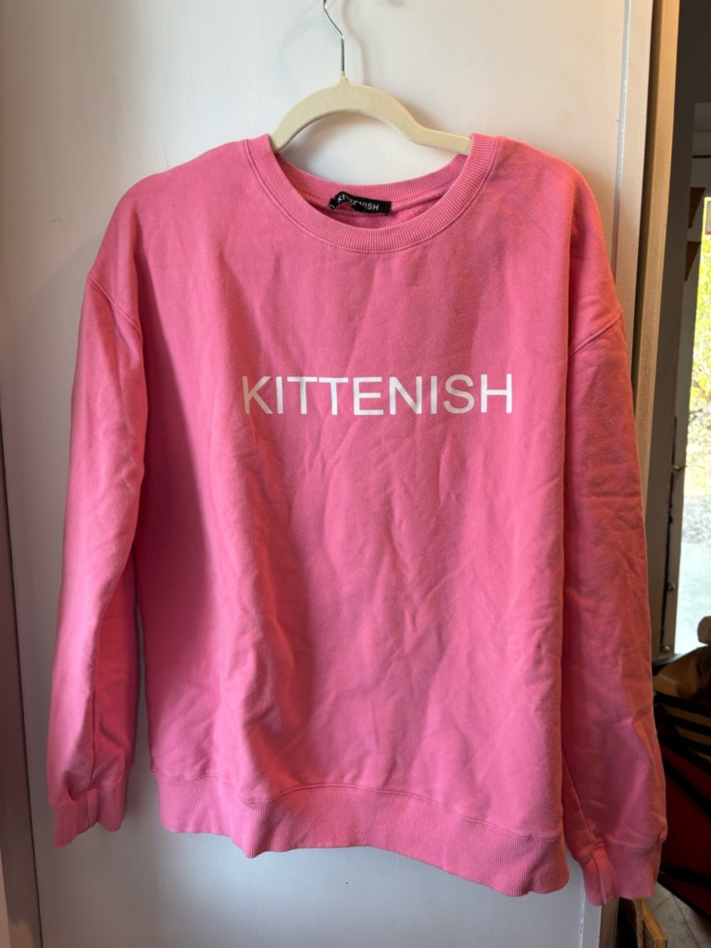 Kittenish Bright Pink Logo Crewneck Sweatshirt